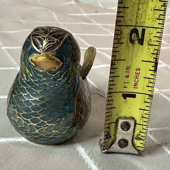 Vintage Chinese Plique A Jour Cloisonne Transparent Enamel Mandarin Ducks - Picture 8 of 16